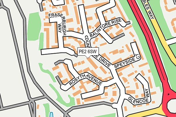 PE2 6SW map - OS OpenMap – Local (Ordnance Survey)