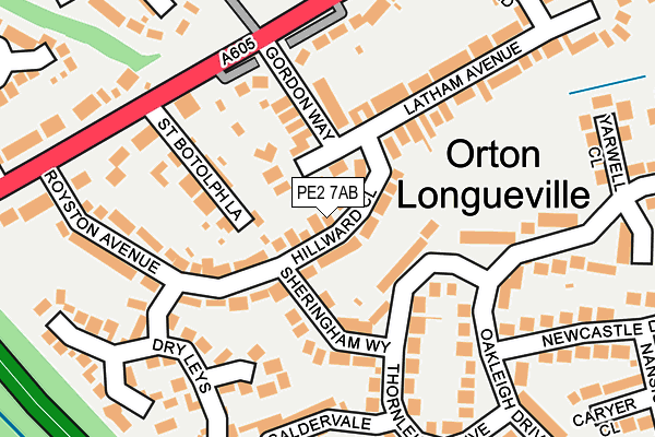 PE2 7AB map - OS OpenMap – Local (Ordnance Survey)