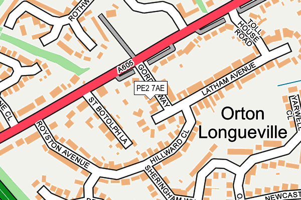 PE2 7AE map - OS OpenMap – Local (Ordnance Survey)