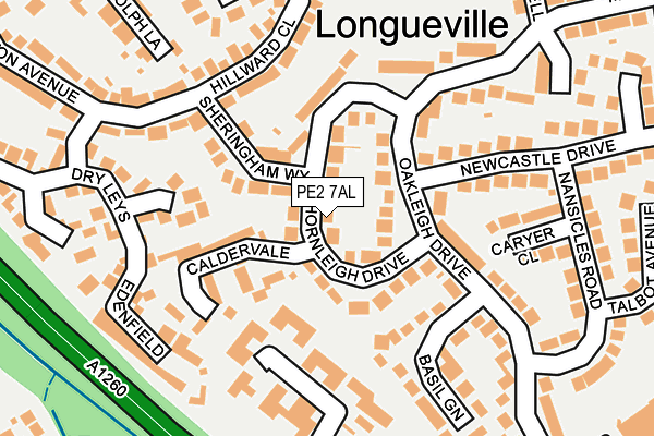 PE2 7AL map - OS OpenMap – Local (Ordnance Survey)