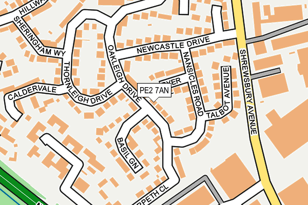 PE2 7AN map - OS OpenMap – Local (Ordnance Survey)