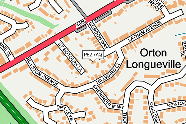 PE2 7AQ map - OS OpenMap – Local (Ordnance Survey)