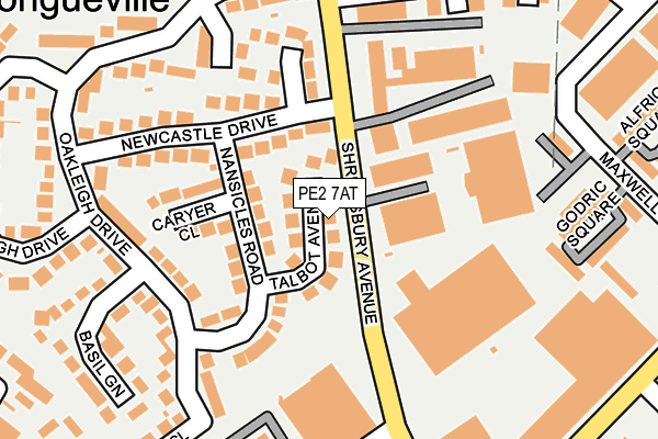 PE2 7AT map - OS OpenMap – Local (Ordnance Survey)