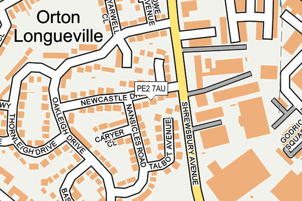 PE2 7AU map - OS OpenMap – Local (Ordnance Survey)