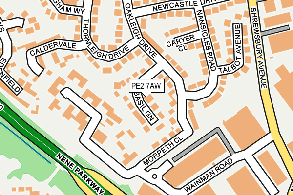 PE2 7AW map - OS OpenMap – Local (Ordnance Survey)