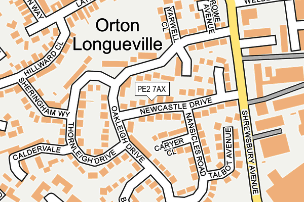 PE2 7AX map - OS OpenMap – Local (Ordnance Survey)