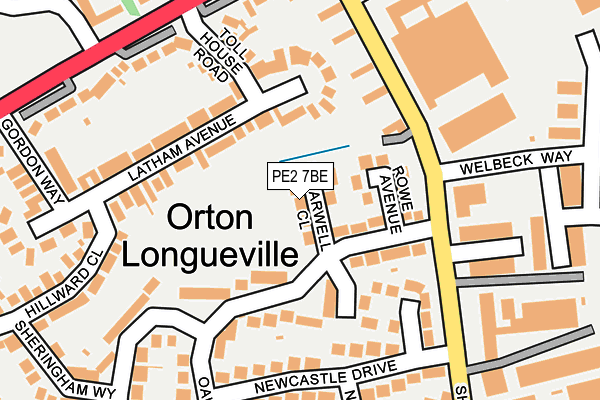 PE2 7BE map - OS OpenMap – Local (Ordnance Survey)