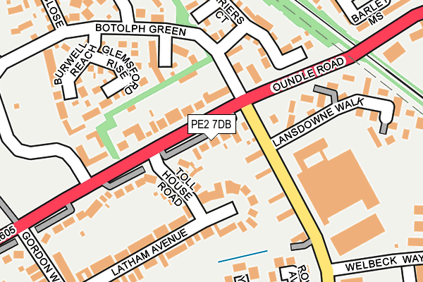 PE2 7DB map - OS OpenMap – Local (Ordnance Survey)