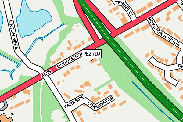PE2 7DJ map - OS OpenMap – Local (Ordnance Survey)