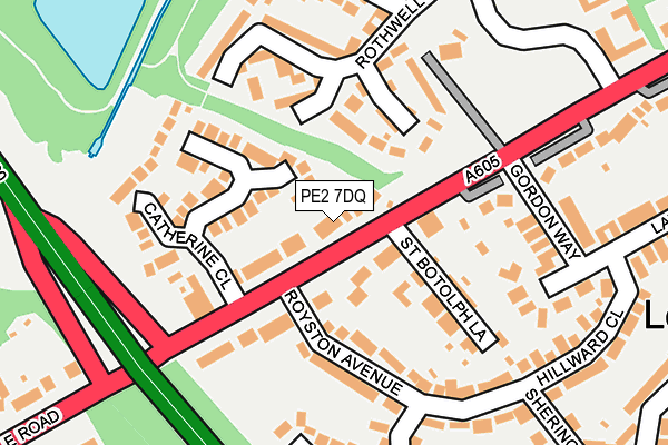 PE2 7DQ map - OS OpenMap – Local (Ordnance Survey)