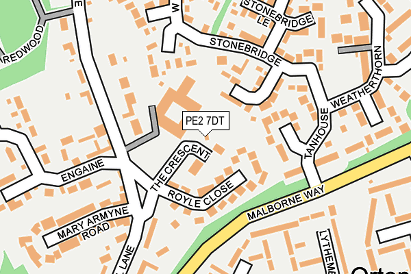 PE2 7DT map - OS OpenMap – Local (Ordnance Survey)