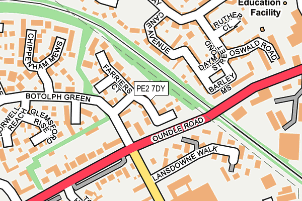 PE2 7DY map - OS OpenMap – Local (Ordnance Survey)