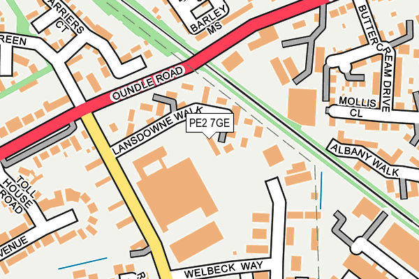 PE2 7GE map - OS OpenMap – Local (Ordnance Survey)