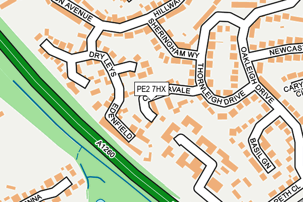 PE2 7HX map - OS OpenMap – Local (Ordnance Survey)
