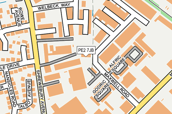 PE2 7JB map - OS OpenMap – Local (Ordnance Survey)