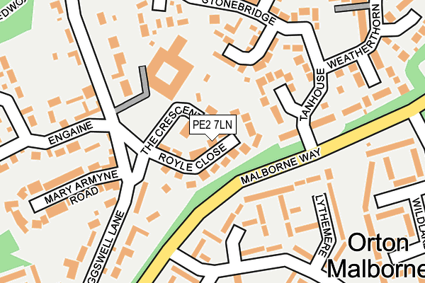 PE2 7LN map - OS OpenMap – Local (Ordnance Survey)