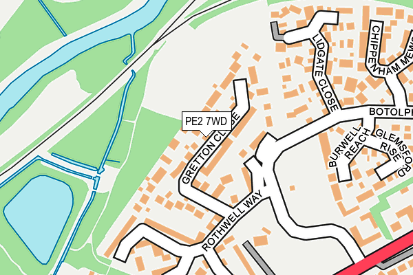 PE2 7WD map - OS OpenMap – Local (Ordnance Survey)