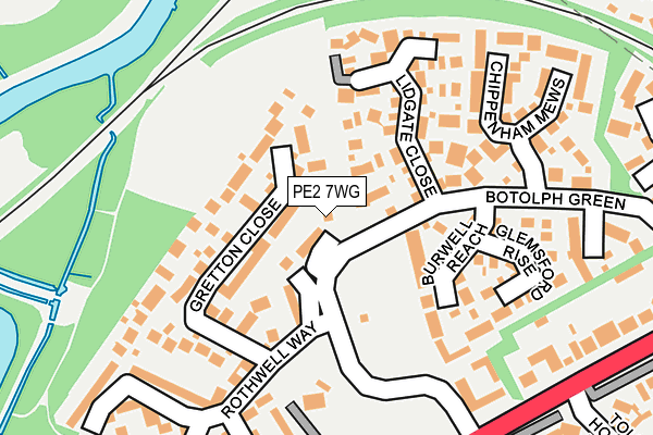 PE2 7WG map - OS OpenMap – Local (Ordnance Survey)