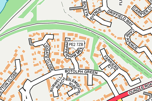 PE2 7ZB map - OS OpenMap – Local (Ordnance Survey)