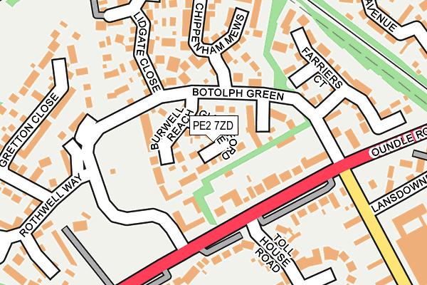 PE2 7ZD map - OS OpenMap – Local (Ordnance Survey)