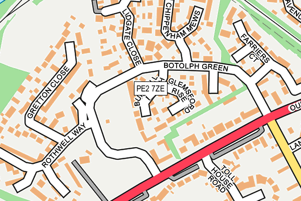 PE2 7ZE map - OS OpenMap – Local (Ordnance Survey)