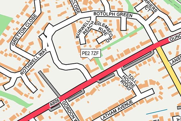 PE2 7ZF map - OS OpenMap – Local (Ordnance Survey)