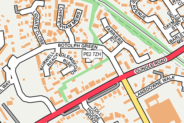 PE2 7ZH map - OS OpenMap – Local (Ordnance Survey)