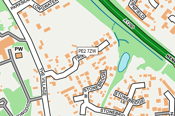 PE2 7ZW map - OS OpenMap – Local (Ordnance Survey)