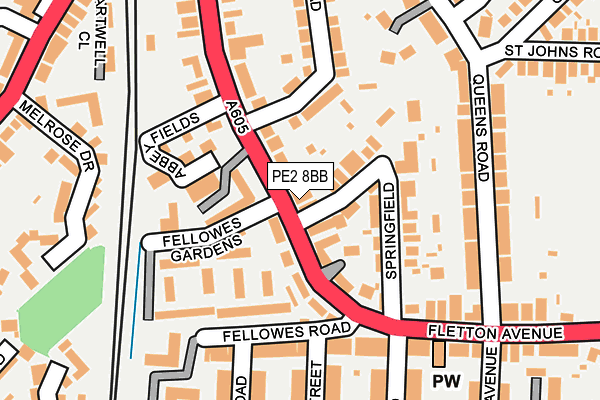 PE2 8BB map - OS OpenMap – Local (Ordnance Survey)