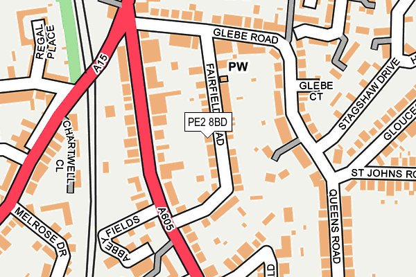 PE2 8BD map - OS OpenMap – Local (Ordnance Survey)