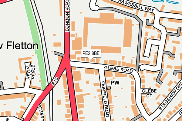 PE2 8BE map - OS OpenMap – Local (Ordnance Survey)