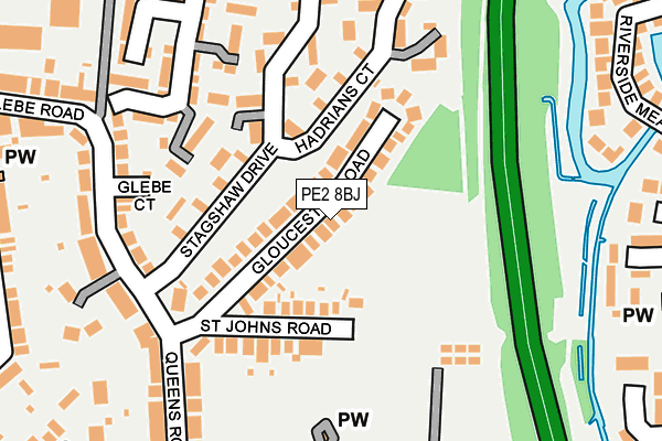 PE2 8BJ map - OS OpenMap – Local (Ordnance Survey)