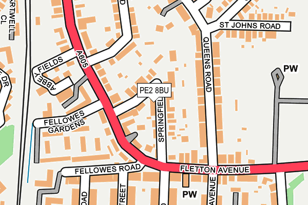 PE2 8BU map - OS OpenMap – Local (Ordnance Survey)