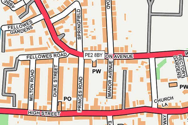 PE2 8BY map - OS OpenMap – Local (Ordnance Survey)