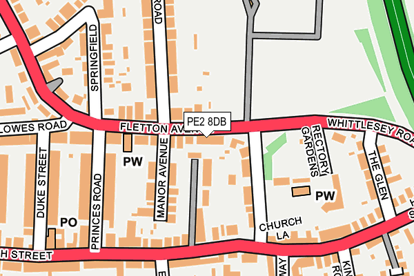 PE2 8DB map - OS OpenMap – Local (Ordnance Survey)