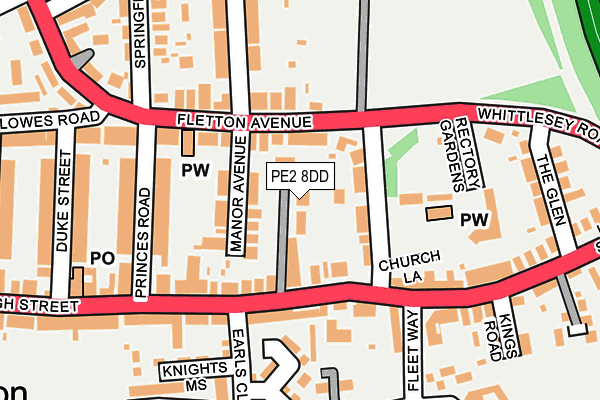 PE2 8DD map - OS OpenMap – Local (Ordnance Survey)