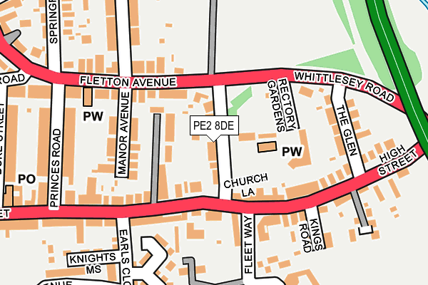 PE2 8DE map - OS OpenMap – Local (Ordnance Survey)