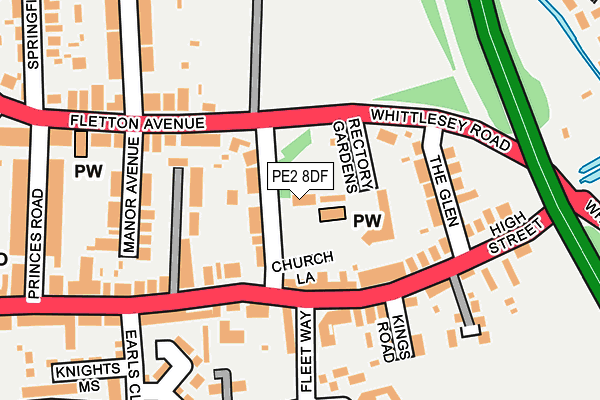 PE2 8DF map - OS OpenMap – Local (Ordnance Survey)