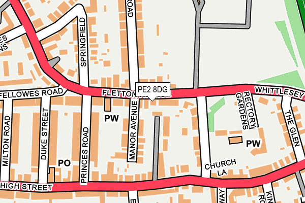 PE2 8DG map - OS OpenMap – Local (Ordnance Survey)