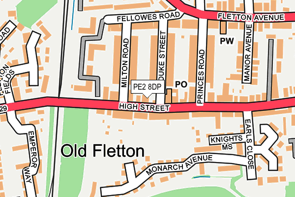 PE2 8DP map - OS OpenMap – Local (Ordnance Survey)