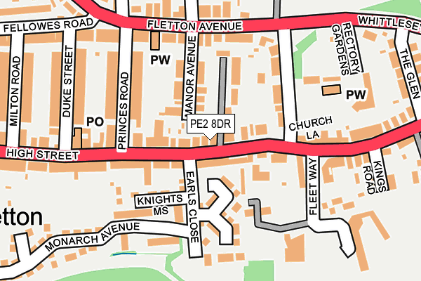 PE2 8DR map - OS OpenMap – Local (Ordnance Survey)