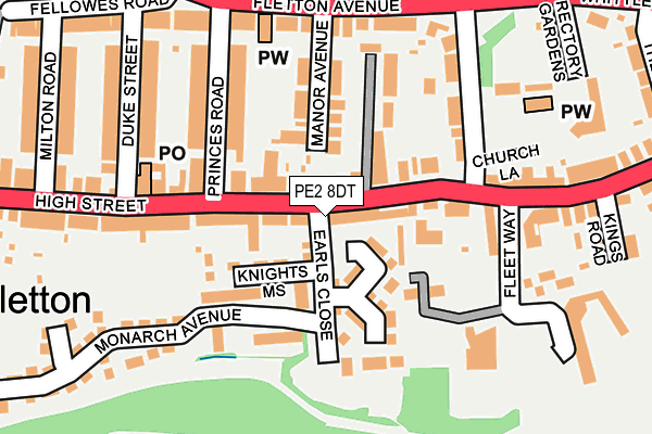 PE2 8DT map - OS OpenMap – Local (Ordnance Survey)