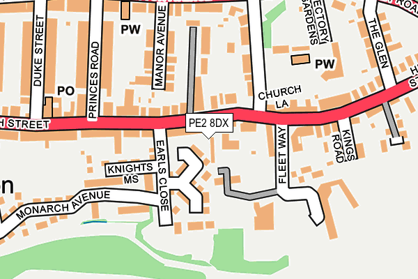 PE2 8DX map - OS OpenMap – Local (Ordnance Survey)