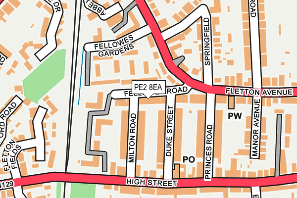 PE2 8EA map - OS OpenMap – Local (Ordnance Survey)