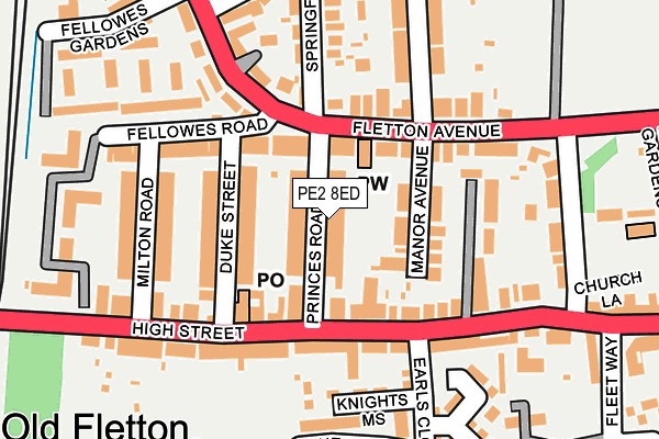 PE2 8ED map - OS OpenMap – Local (Ordnance Survey)