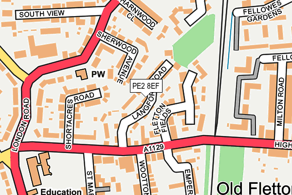 PE2 8EF map - OS OpenMap – Local (Ordnance Survey)