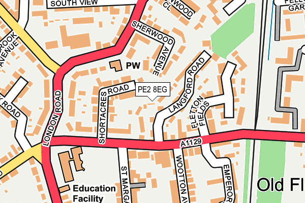 PE2 8EG map - OS OpenMap – Local (Ordnance Survey)