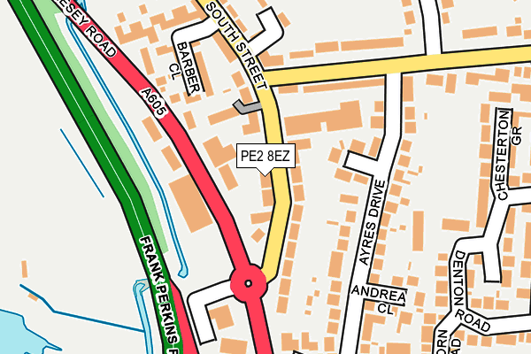 PE2 8EZ map - OS OpenMap – Local (Ordnance Survey)