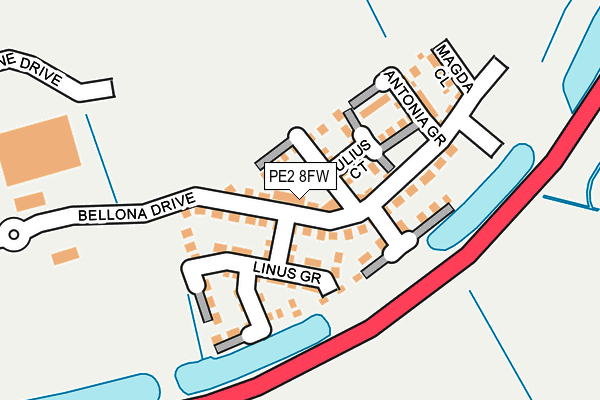 PE2 8FW map - OS OpenMap – Local (Ordnance Survey)