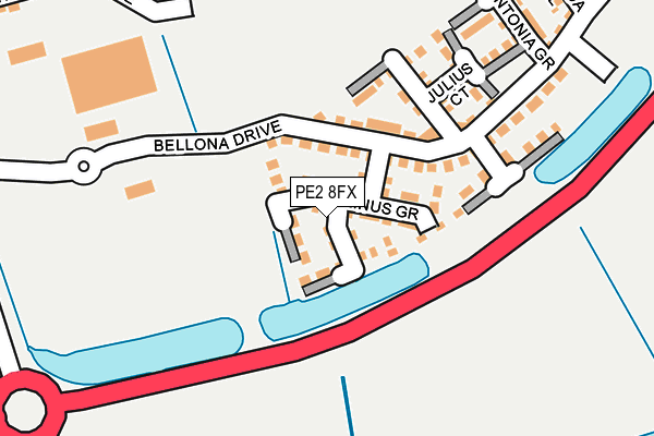 PE2 8FX map - OS OpenMap – Local (Ordnance Survey)